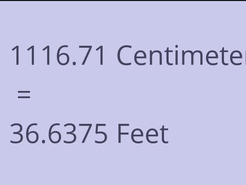 1116.71 CM TO FEET