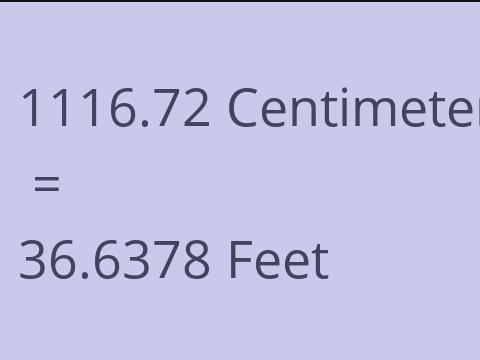 1116.72 CM TO FEET