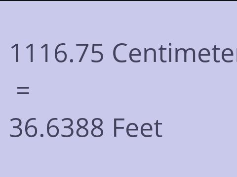 1116.75 CM TO FEET