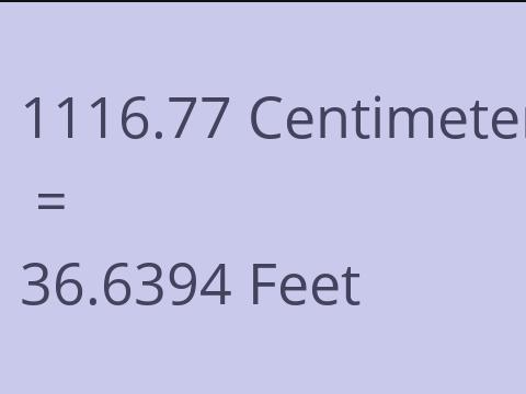 1116.77 CM TO FEET