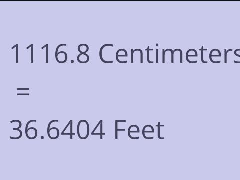 1116.8 CM TO FEET