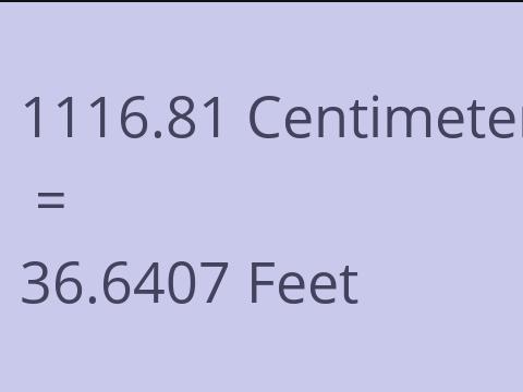 1116.81 CM TO FEET