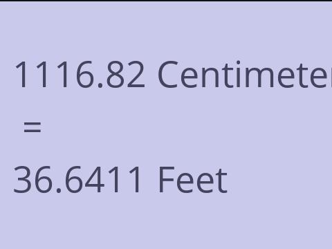 1116.82 CM TO FEET