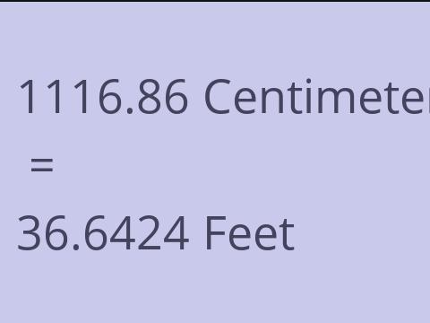 1116.86 CM TO FEET