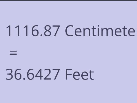 1116.87 CM TO FEET