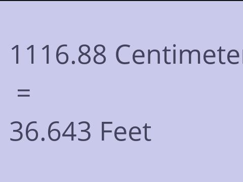 1116.88 CM TO FEET