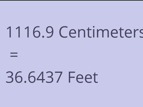 1116.9 CM TO FEET