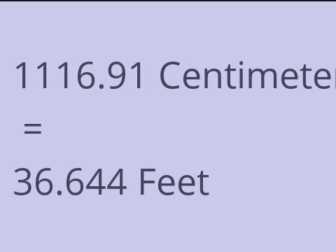 1116.91 CM TO FEET