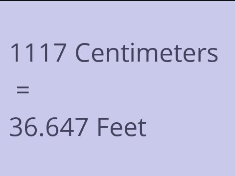 1117 CM TO FEET