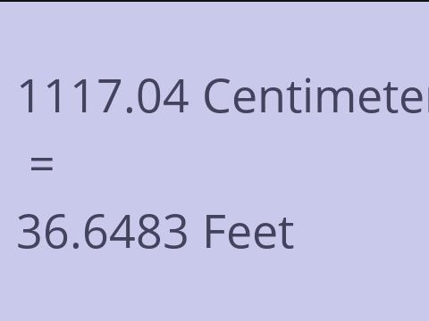 1117.04 CM TO FEET