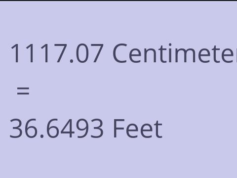 1117.07 CM TO FEET