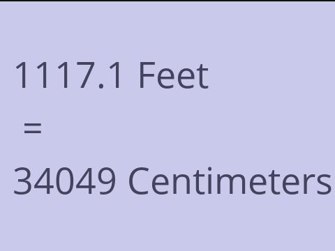 1117.1 FEET TO CM