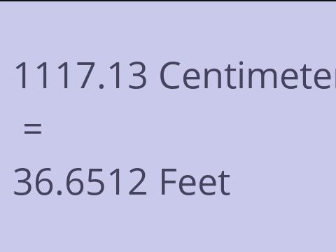 1117.13 CM TO FEET