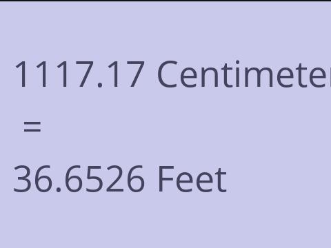 1117.17 CM TO FEET