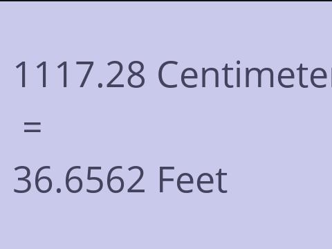 1117.28 CM TO FEET