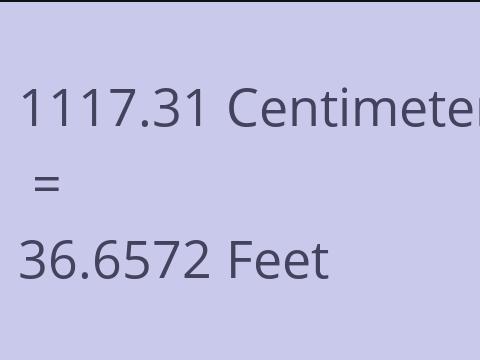 1117.31 CM TO FEET