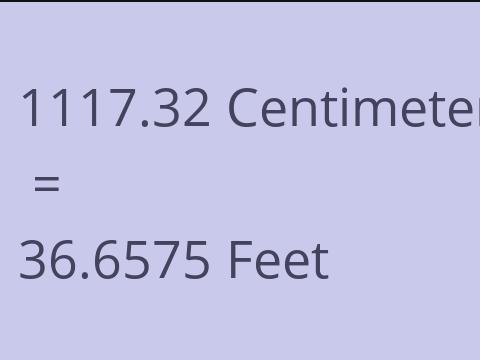 1117.32 CM TO FEET