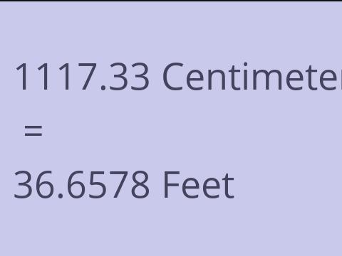 1117.33 CM TO FEET