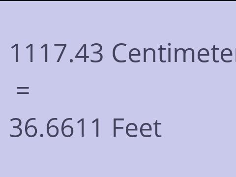 1117.43 CM TO FEET