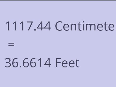 1117.44 CM TO FEET