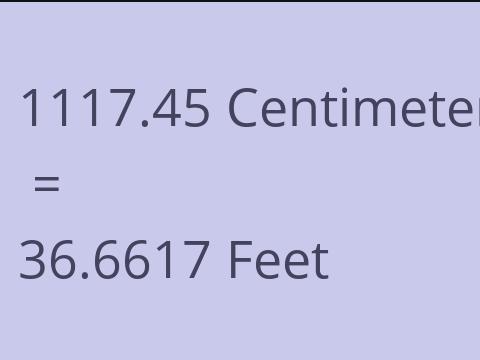 1117.45 CM TO FEET