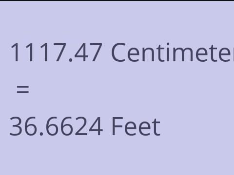 1117.47 CM TO FEET