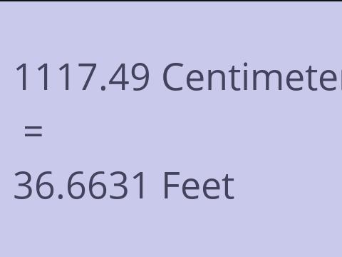 1117.49 CM TO FEET