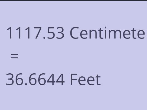 1117.53 CM TO FEET