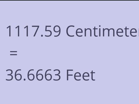 1117.59 CM TO FEET