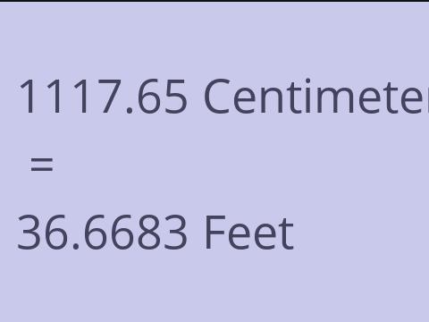 1117.65 CM TO FEET