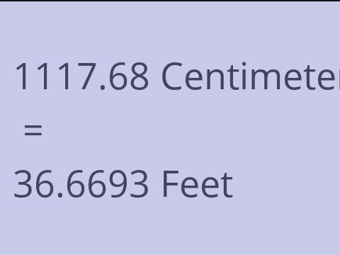 1117.68 CM TO FEET