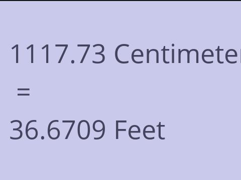 1117.73 CM TO FEET