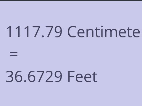 1117.79 CM TO FEET