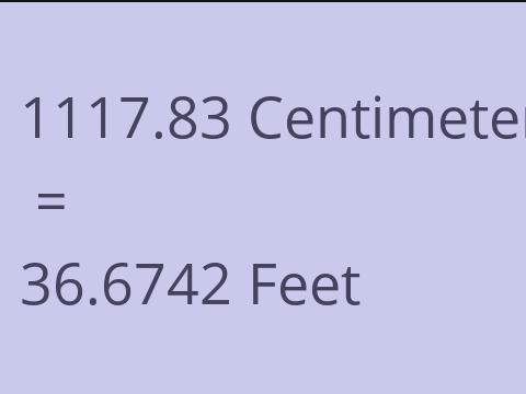 1117.83 CM TO FEET