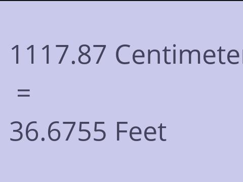 1117.87 CM TO FEET