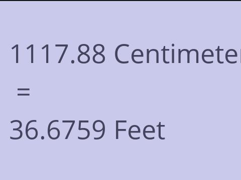 1117.88 CM TO FEET