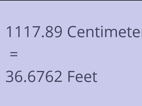 1117.89 CM TO FEET