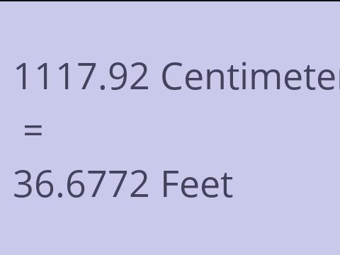 1117.92 CM TO FEET