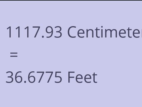 1117.93 CM TO FEET