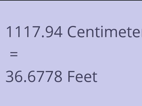 1117.94 CM TO FEET