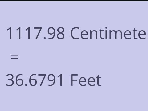 1117.98 CM TO FEET