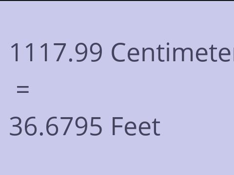 1117.99 CM TO FEET