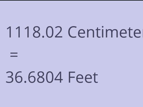 1118.02 CM TO FEET