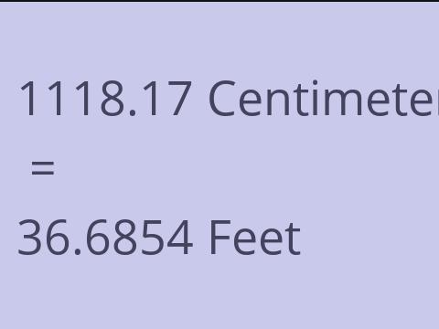 1118.17 CM TO FEET