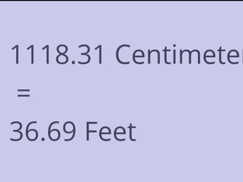 1118.31 CM TO FEET