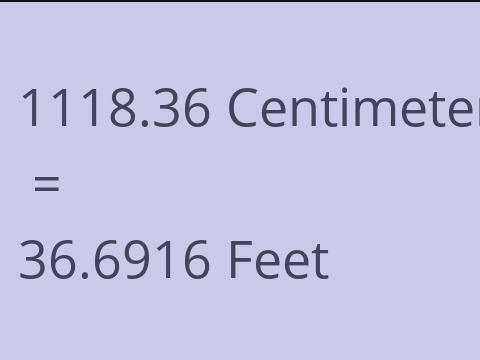 1118.36 CM TO FEET