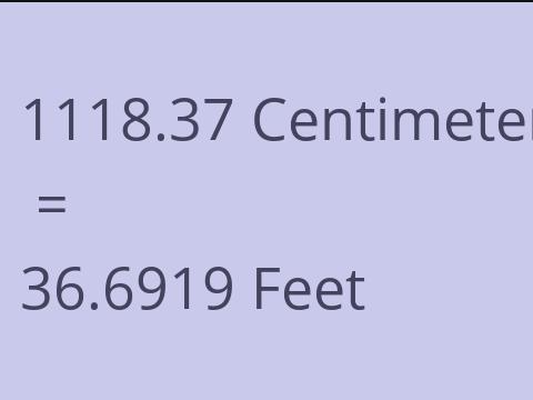 1118.37 CM TO FEET