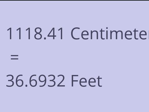 1118.41 CM TO FEET