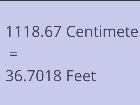 1118.67 CM TO FEET