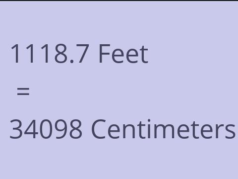 1118.7 FEET TO CM